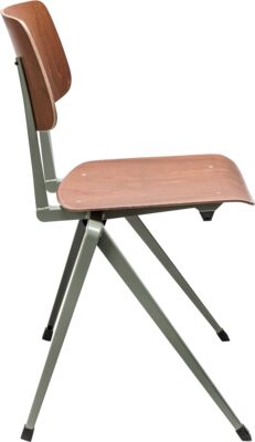 Chair S-17 SC, frame grey, seat and back redbrown