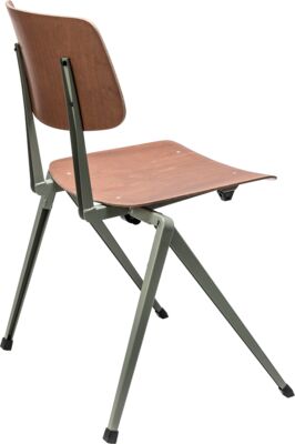 Chair S-17 SC, frame grey, seat and back redbrown