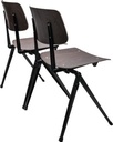 Chair S-17 SC connectable, frame black, seat+back ebony
