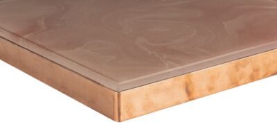 Table top Glass with metal edge , 33mm