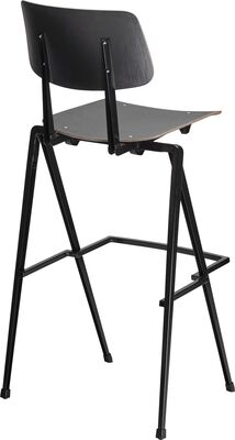 Bar stool S-17 HS, frame black, seat and back black