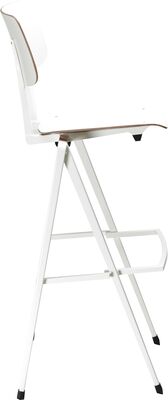 Bar stool S-17 HS, frame white, seat and back white