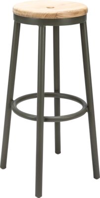 BAR STOOL LUGANO HS - MOSS GREY