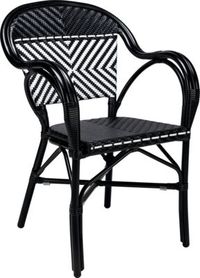 Armchair Cannes AC - zwart / wit