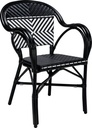ARMCHAIR CANNES AC - ZWART / WIT