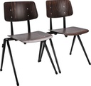 CHAIR S-17 SC CONNECTABLE, FRAME BLACK, SEAT+BACK BLACK