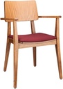 ARMCHAIR FLASH AC - SEAT FLAT UPHOLSTERED, BACK WOOD