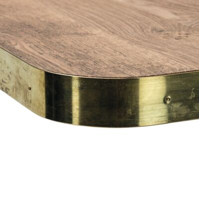 Table top Oak veneer, brass edge, 38mm