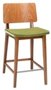BAR STOOL FLASH MS - SEAT BOXED UPHOLSTERED, BACK WOOD