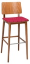 Bar stool Flash HS - seat flat upholstered, back wood