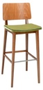 BAR STOOL FLASH HS - SEAT BOXED UPHOLSTERED, BACK WOOD