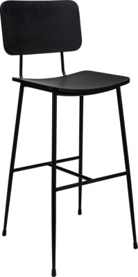 BAR STOOL GERLIN PLYWOOD HS - SEAT AND BACK MATT BLACK