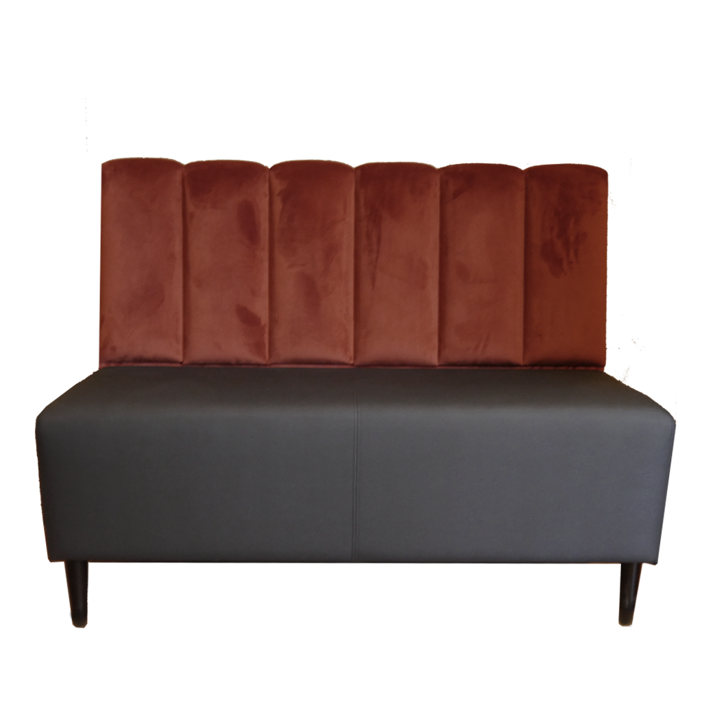 Nova restaurant sofa, back with vertical lines