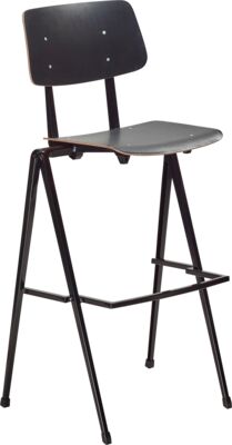 Bar stool S-17 HS, frame black, seat and back black