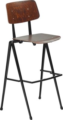 BAR STOOL S-17 HS, FRAME BLACK, SEAT AND BACK EBONY