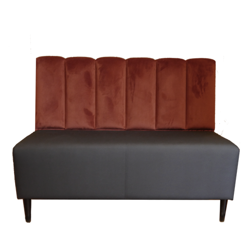 Nova restaurant sofa, back with vertical lines