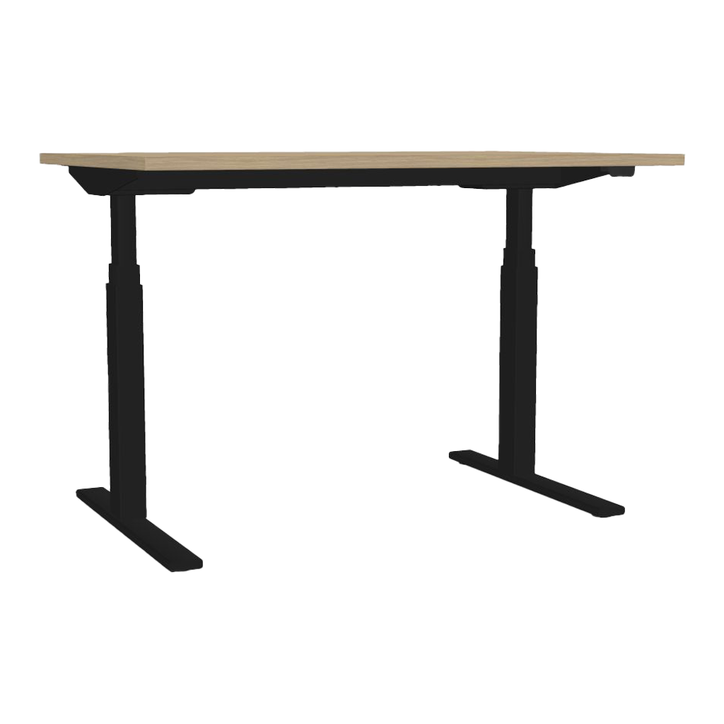 Trevo desk large, height adjustable (custom table-top / stroke 470 mm ...