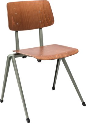 CHAIR S-17 SC, FRAME GREY, SEAT AND BACK REDBROWN