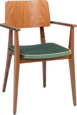 ARMCHAIR FLASH AC - SEAT BOXED UPHOLSTERED, BACK WOOD