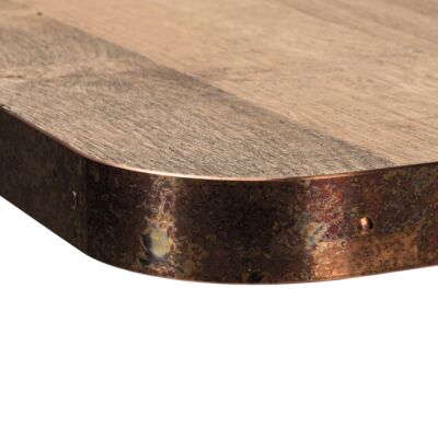 [TA-STT-14338] TABLE TOP OAK VENEER, OXIDATED COPPER EDGE, MDF CORE, 38MM