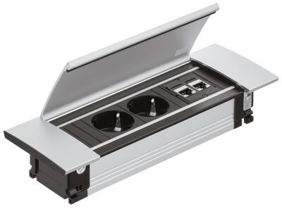 POWER SOCKET 2 GROUNDED OUTLETS/2RJ-45